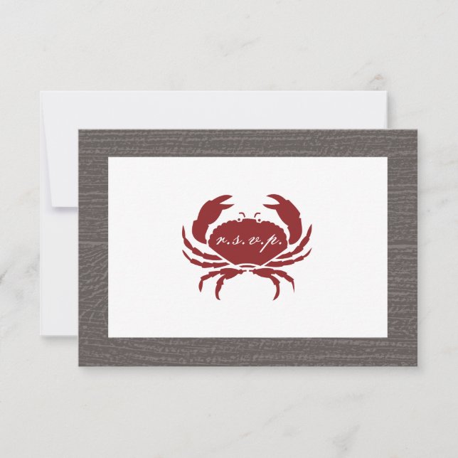 Rustic Crab Wedding RSVP (Front)