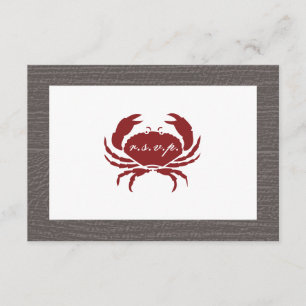 Rustic Crab Wedding RSVP Card