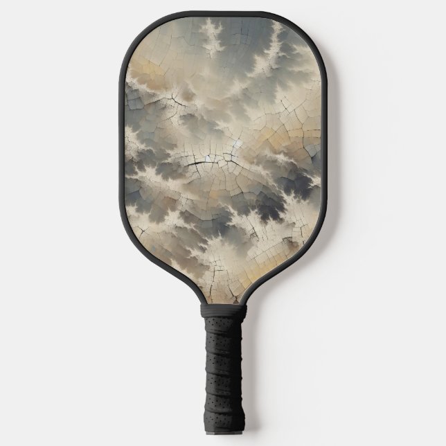 Rustic Crackle Abstract Pickleball Paddle (Front)