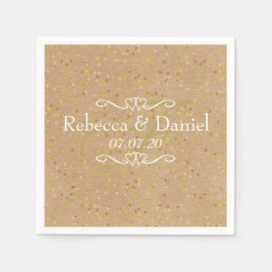 Rustic Craft Gold Dust Confetti Wedding Napkin