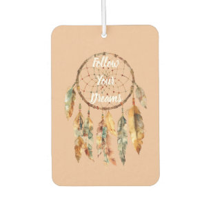 Rustic Cream Boho Feathers Dream Catcher Air Freshener