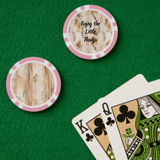 Rustic Cream Boho Floral Poker Chips (Poker Table (Double))