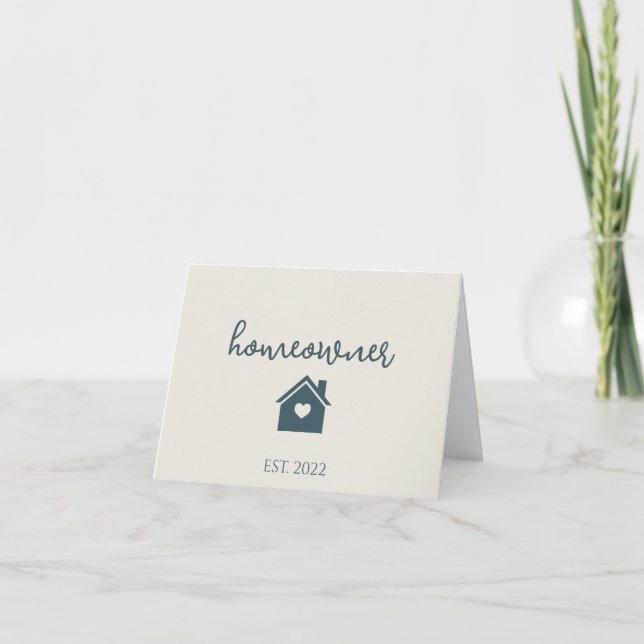 Rustic Cream Navy Homeowner Real Estate Card (Front)