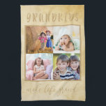 Rustic Cream Photo Collage for Grandparents Kitchen Towel<br><div class="desc">Rustic cream kitchen towels with your own custom photo collage. The wording reads "grandkids make life grand" and the template is set up ready for you to add 4 of your own photographs of the grandchildren. Neutral style, to suit any kitchen decor from country farmhouse to modern and a great...</div>