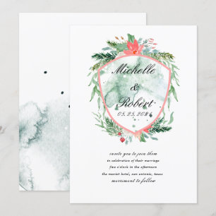 rustic crest monogram Wedding Invitation