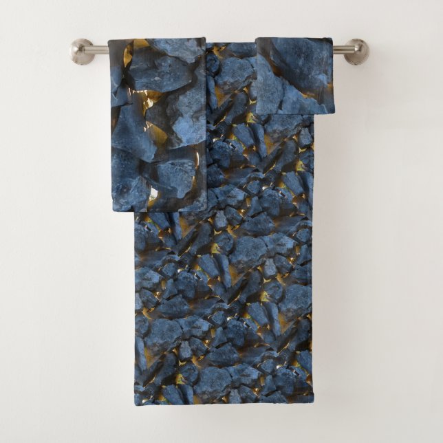 Rustic Croatian Stone Wall Photography  Bath Towel Set (Insitu)