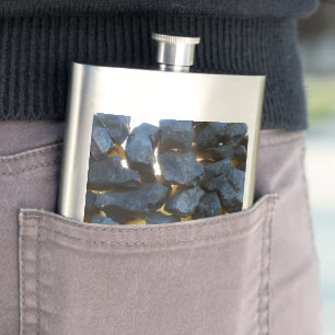 Rustic Croatian Stone Wall Photography  Hip Flask