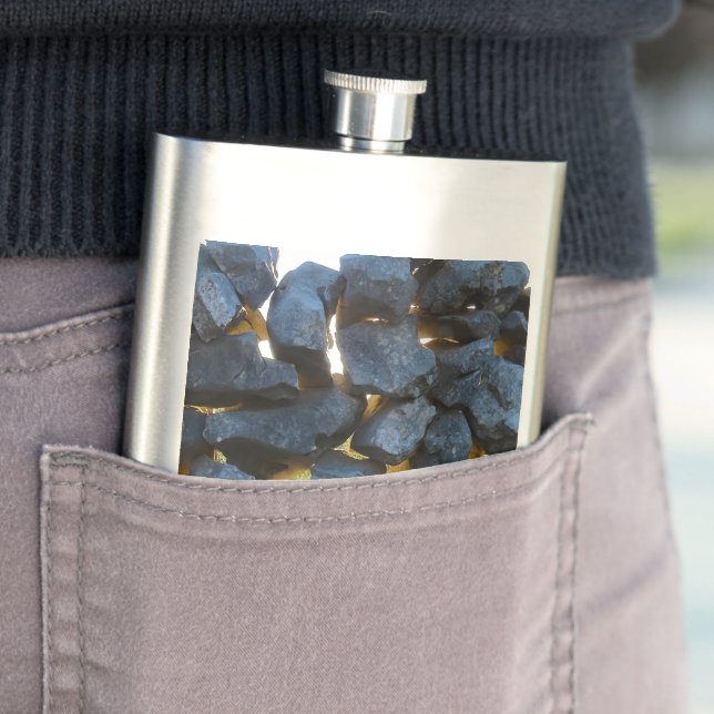 Rustic Croatian Stone Wall Photography  Hip Flask (In Situ)