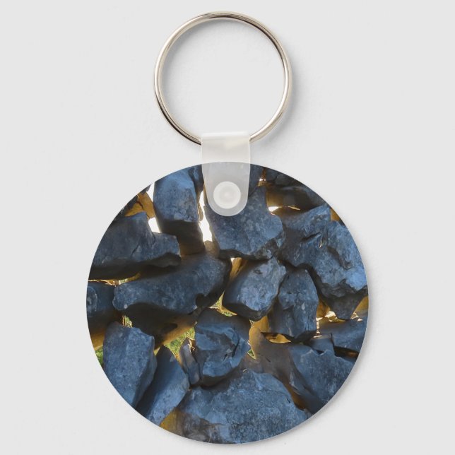 Rustic Croatian Stone Wall Photography  Keychain (Front)