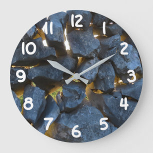 Rustic Croatian Stone Wall Photography  Large Clock