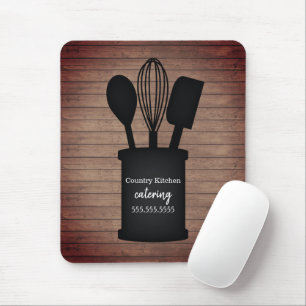Rustic Crock Wood Caterer Restaurant Food Mouse Pad