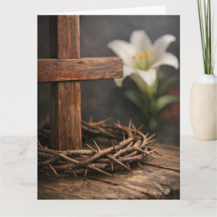 Rustic Cross & Lily Card