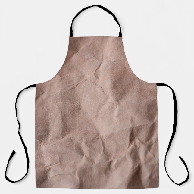 Rustic crumpled paper apron (Front)