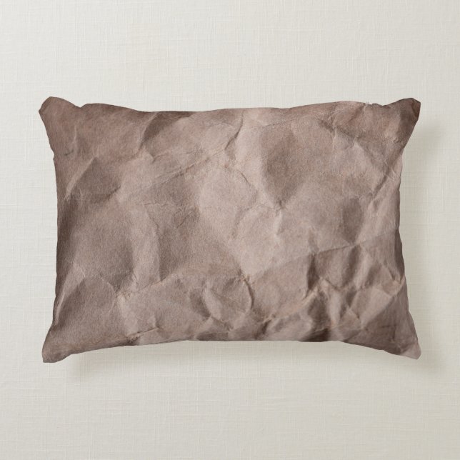 Rustic Crumpled Paper: Vintage Texture Accent Pillow (Front)