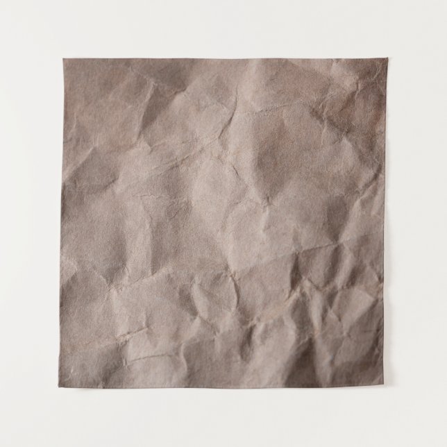 Rustic Crumpled Paper: Vintage Texture Tapestry (Front)