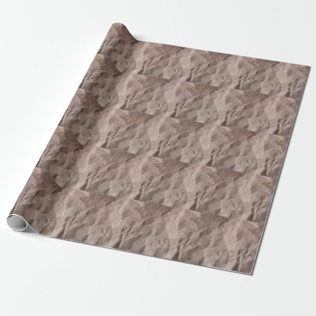 Rustic Crumpled Paper: Vintage Texture Wrapping Paper (Unrolled)