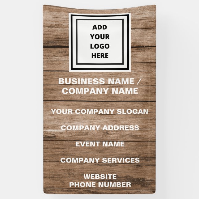 Rustic Custom Business Logo Website Promotional  Banner (Vertical)