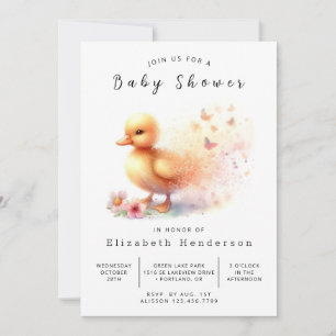 Rustic Custom Duck Baby Shower Invitation