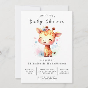  Rustic Custom Giraffe Baby Shower Invitation