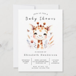  Rustic Custom Giraffe Baby Shower  Invitation