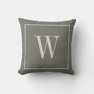 Rustic Custom Monogrammed Inital Chic Green Throw Pillow
