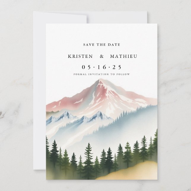 Rustic Custom Mountain Save The Date (Front)