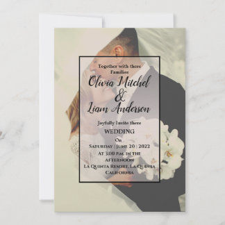Rustic Custom Photo Wedding Invitation