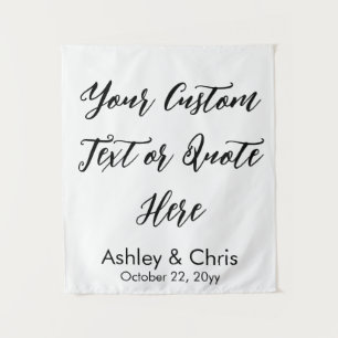 Rustic Custom Quote Wedding Backdrop for Ceremony Tapestry