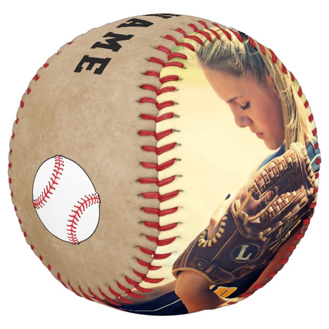 Rustic Custom Softball Player Team Name Number (Angled)