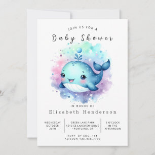 Rustic Custom Whale Baby Shower Invitation