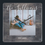 Rustic Custom Your Photo Wooden Script Wall Clock<br><div class="desc">Rustic Custom Your Photo Wooden Script Wall Clock</div>