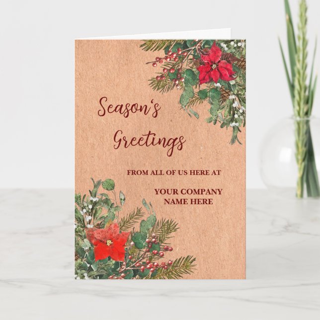 Rustic Customer Christmas Holiday Card (Front)
