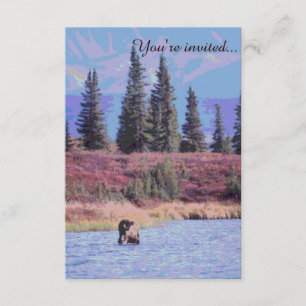 Rustic customizable moose wedding invitations