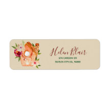 Rustic cute floral bird house return label