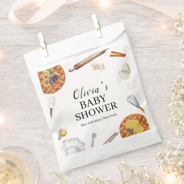 Rustic Cutie Baking Pie Baby Shower Favour Bag (Clipped)