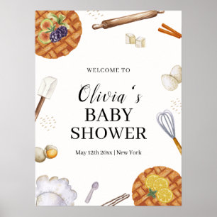 Rustic Cutie Baking Pie Baby Shower Welcome Poster
