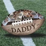 Rustic Daddy Man Myth Legend Photo Football<br><div class="desc">Rustic fathers day personalized football featuring a wooden backdrop,  the title 'daddy',  the saying 'the man,  the myth,  the legend',  who its from. And four family photos for you to replace with your own.</div>
