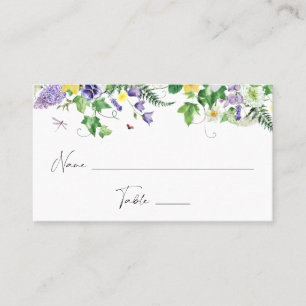Rustic Daffodils and Wildflowers Flat Place Card