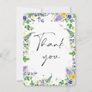 Rustic Daffodils and Wildflowers  Thank You Card