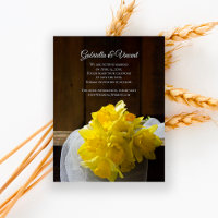 Rustic Daffodils Barn Wood Wedding Save the Date
