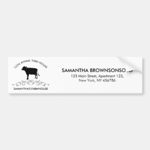 Rustic Dairy Farm Design   Ornate Cow Logo Bumper Sticker
