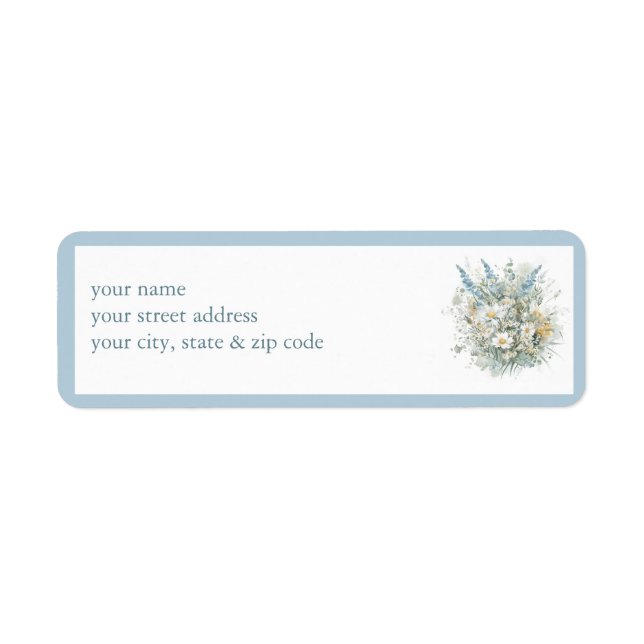 Rustic Daisies & Blue Floral Shower Recipe Request (Front)