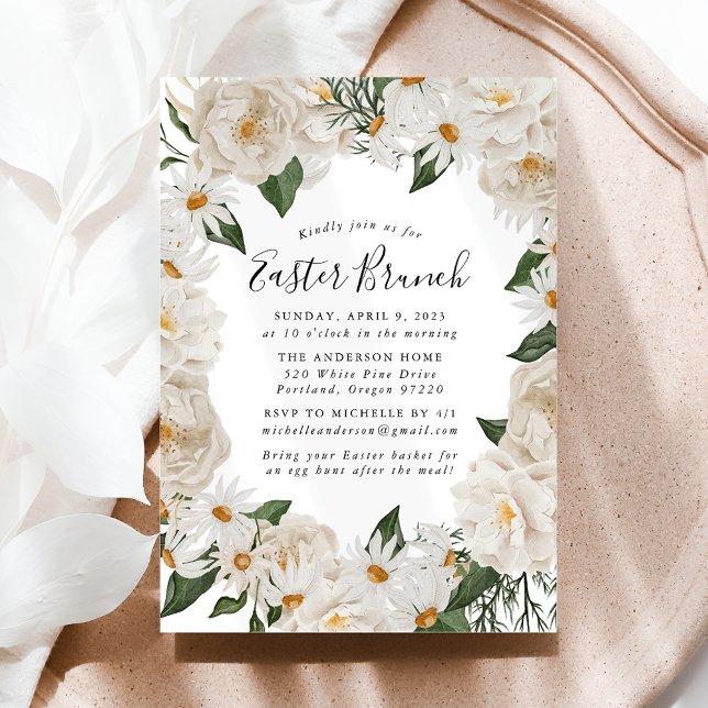 Rustic Daisies Easter Brunch Invitation (Creator Uploaded)