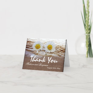 Rustic Daisies Mariage Merci Cartes