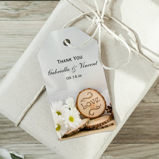 Rustic Daisies Woodland Wedding Favour Tags (Creator Uploaded)