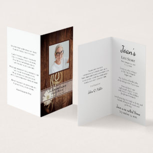 Rustic Daisy and Horse Bit Funeral Memorial Prayer Business Card