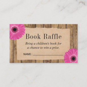 Rustic Daisy Baby Shower Book Raffle Tickets Enclosure Card