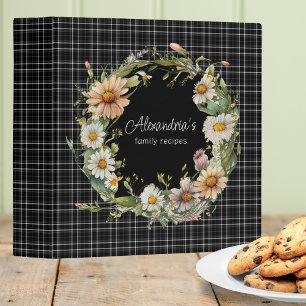 Rustic Daisy Wreath on Black & White Plaid Recipe  Binder