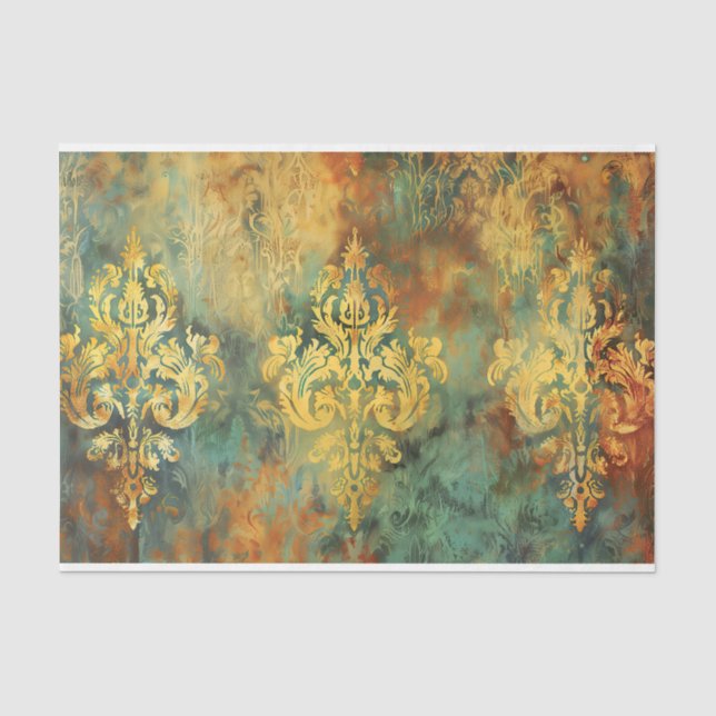Rustic Damask Furniture Decoupage Tissue Paper (Front)