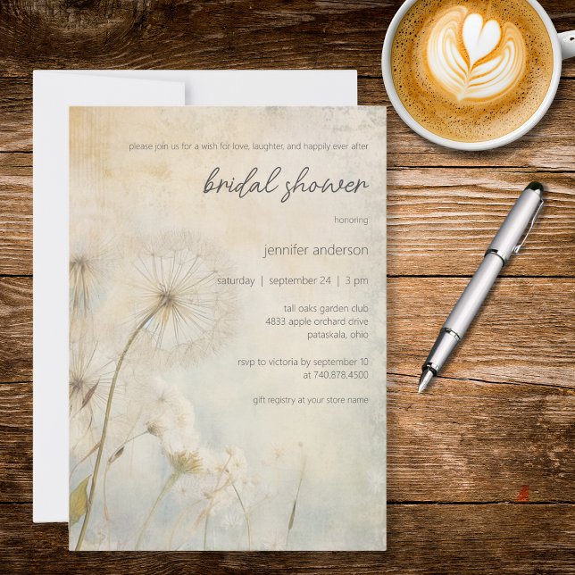 Rustic Dandelion Bridal Shower Invitation (Créateur téléchargé)